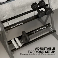 SPORTNOW 3-Tier Adjustable Dumbbell Rack, Heavy-Duty Weight Rack for Dumbbells, Kettlebells and Multiple Balls, Space-Saving Weight Storage Stand for Home Gym, 200 KG Capacity(m-5)