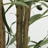 HOMCOM Decorative Artificial Plant, 175 cm Silk Olive Tree with 787 Leaves in Cement Pot, Fake Plant(m-12)