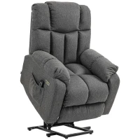 HOMCOM 2-in-1 Relaxsessel mit Liegefunktion, USB-Anschlüsse, Taschenfederkern, Dunkelgrau(m-12)
