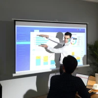 HOMCOM Projektionsleinwand im 4:3-Format, Kinoleinwand, Präsentationsfläche für Zuhause oder Büro, Weiß(m-10)