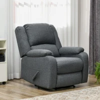 HOMCOM Relaxsessel, Liegefunktion und Fußstütze, verstellbar, bis 150 kg, Stahlrahmen, 90 x 96 x 98 cm, Grau(m-10)