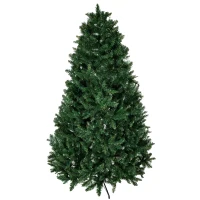 HOMCOM Albero di Natale 210cm Artificiale Pieghevole con Base Rimovibile, 1064 Rami, in PVC e Acciaio, Verde(m-1)