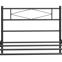HOMCOM 3ft Single Bed Frame with Headboard and Footboard, Metal Platform Bed Frame with 32 cm Underbed Storage, Black(m-9)
