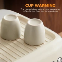 HOMCOM Bean to Cup Coffee Machine, Espresso Machine with Integrated Bean Grinder & Steam Wand, Cream White(m-8)