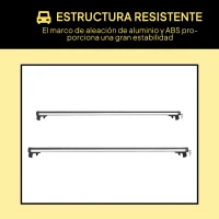 HOMCOM Barras de Techo Universales para Vehículos de Aluminio Bacas Portaequipajes Coche Automóvil Baca para Coche Universales con Cerradura Carga 75 kg 123,5 cm Plata(m-4)