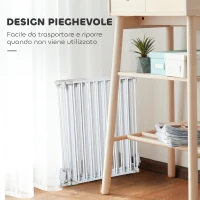 PawHut Cancellino per Cani Regolabile e Pieghevole con Chiusura Automatica e Blocco, 300x74.5 cm, Bianco(m-4)