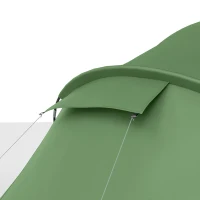Outsunny 4 Man Camping Tent, UV Protection Tunnel Tent with 2 Bedrooms and Living Area, Large Hiking Sun Shelter, 430 x 240 x 170 cm, Dark Green(m-11)
