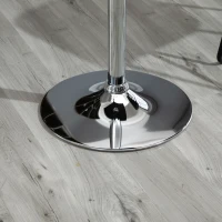 HOMCOM Tavolo Quadrato Regolabile in Altezza, Metallo e MDF, Tavolino da Bar, Cucina, Soggiorno, Nero, 60x60x69-91cm(m-9)