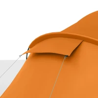 Outsunny 4 Man Camping Tent, UV Protection Tunnel Tent with 2 Bedrooms and Living Area, Large Hiking Sun Shelter, 430 x 240 x 170 cm, Orange(m-11)