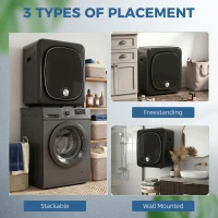 HOMCOM Sèche linge à évacuation électrique 800 W 2,5 Kg avec 5 modes de séchage, cuve en acier inoxydable, charge frontale(m-8)