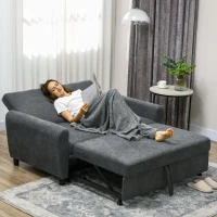 HOMCOM Divano Letto Clic Clac con Schienale Regolabile su 3 Livelli, in Tessuto Effetto Velluto, 148x87x88 cm, Grigio(m-10)
