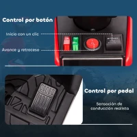 HOMCOM Quad Eléctrico para Niños de 3-5 Años Vehículo Eléctrico a Batería 12V con 2 Motores 83x53x55,5 cm Negro y Rojo(m-7)