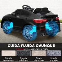 HOMCOM Macchina Elettrica per Bambini 3-5 Anni Mercedes con Cintura di Sicurezza e Telecomando, Nero(m-8)