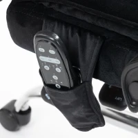 Vinsetto Ergonomische Massage Bureaustoel met Voetsteun, Draaibaar, Op Wielen, Zwart(m-12)