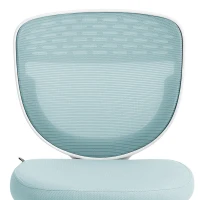 HOMCOM Office Chair, Armless Computer Desk Chair with Breathable Mesh, Adjustable Height, Swivel Wheels, Light Blue(m-12)