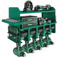 Outsunny Organizador de Herramientas Soporte para 5 Taladros Eléctricos con Bandeja Lateral(m-7)