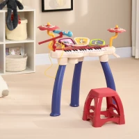 AIYAPLAY Ensemble de musique 2 en 1 pour enfant piano et batterie électronique avec micro et tabouret(m-2)