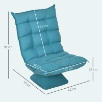 HOMCOM Fauteuil de sol paresseux fauteuil relax fauteuil salon design capitonné inclinaison dossier réglable pivotant 360°(m-3)