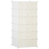 HOMCOM Armoire à chaussures modulable, meuble de rangement avec 6 cubes empilable en plastique, 49 x 36,5 x 108 cm blanc
