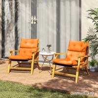 Outsunny Set of 2 Rocking Chair Padded Seat Cushions - Orange(m-10)