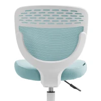 HOMCOM Office Chair, Armless Computer Desk Chair with Breathable Mesh, Adjustable Height, Swivel Wheels, Light Blue(m-11)