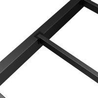 HOMCOM 4ft6 Double Bed Frame with Headboard and Footboard, Metal Platform Bed Frame with 32 cm Underbed Storage, Black(m-12)
