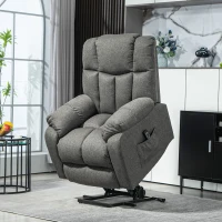 HOMCOM 2-in-1 Relaxsessel mit Liegefunktion, USB-Anschlüsse, Taschenfederkern, Dunkelgrau(m-10)