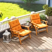 Outsunny Set of 2 Rocking Chair Padded Seat Cushions - Orange(m-2)
