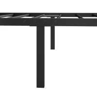 HOMCOM 3ft Single Bed Frame with Headboard and Footboard, Metal Platform Bed Frame with 32 cm Underbed Storage, Black(m-12)