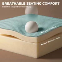 HOMCOM Office Chair, Armless Computer Desk Chair with Breathable Mesh, Adjustable Height, Swivel Wheels, Light Blue(m-5)