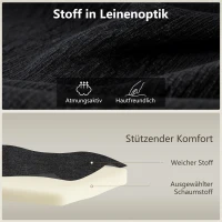 HOMCOM 3-Sitzer-Sofa Sofa Couch Ecksofa, mit Chaiselongue, Knopfheftung, 193 x136 x 85 cm, Schwarz(m-5)