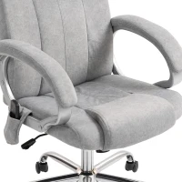 HOMCOM Fauteuil de Bureau Massant et Chauffant, Chaise de Bureau Ergonomique, Hauteur et Accoudoirs Réglables, Gris(m-13)