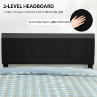 HOMCOM PU Leather King Size Ottoman Bed Frame, with Front Drawer - Black(m-5)