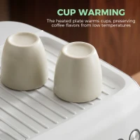 HOMCOM Bean to Cup Coffee Machine, Espresso Machine with Integrated Bean Grinder & Steam Wand, White(m-8)