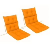 Outsunny Set of 2 Rocking Chair Padded Seat Cushions - Orange(m-1)