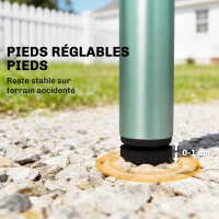 Outsunny Lot de 2 Chaises de Jardin Empilables en Métal pour Terrasse, Balcon, Jardin, Vert(m-7)