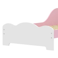 AIYAPLAY Lit enfant 70 x 140 cm, lit pour enfant avec barriere de securite et sommier à lattes en bois, rose (matelas non inclus)(m-13)