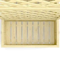 Outsunny Jardinière avec Treillis Carré Potager Bois Pliable Double Bac à Fleurs pour Plantes Grimpantes 73 x 70 x 170 cm Naturel(m-11)