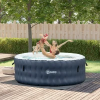 Outsunny Piscina Idromassaggio Gonfiabile e Riscaldante fino 42℃ con 108 Getti, per 4 Persone(m-10)