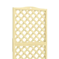 Outsunny Jardinière avec Treillis Carré Potager Bois Pliable Double Bac à Fleurs pour Plantes Grimpantes 73 x 70 x 170 cm Naturel(m-12)