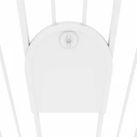 PawHut Barrière de sécurité animaux avec porte fermeture automatique système de double verrouillage, acier blanc(m-12)