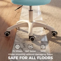 HOMCOM Office Chair, Armless Computer Desk Chair with Breathable Mesh, Adjustable Height, Swivel Wheels, Light Blue(m-7)