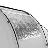 Outsunny 4 Man UV Protection Camping Tent - Charcoal Grey and White(m-12)