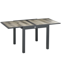Outsunny Masă de Grădină Extensibilă pentru 6 Persoane din Plastic și Aluminiu, 80/160x80x75 cm, Bej