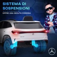HOMCOM Macchina Elettrica per Bambini 3-8 Anni con Telecomando, Fari e Clacson, 111.5x69x52.5 cm, Bianca e Nera(m-8)