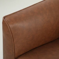 HOMCOM 2 Seater Sofa, 132 cm Modern Small Sofa with Solid Wood Legs and 2 Pillows for Small Space, Brown(m-9)