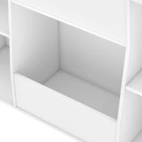 AIYAPLAY Meuble rangement enfant, bibliothèque enfants avec 8 compartiments et étagère supérieure, 104 x 29 x 101,5 cm, blanc(m-14)