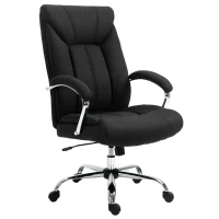 Vinsetto Fauteuil de bureau, chaise de bureau ergonomique, hauteur réglable, dossier haut, fonction de bascule, 65x78x118cm, noir(m-12)