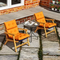 Outsunny Set of 2 Rocking Chair Padded Seat Cushions - Orange(m-8)