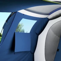 Outsunny Tente de Camping Tunnel pour 4 Personnes Imperméable 3000mm Double Couche Hauteur 190cm Bleu Foncé(m-10)